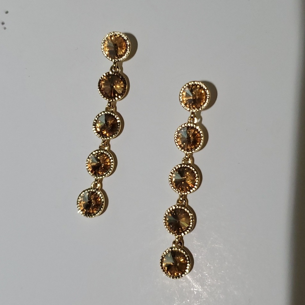 Ted Baker Rose Gold Rizza Rivoli Crystal Earrings